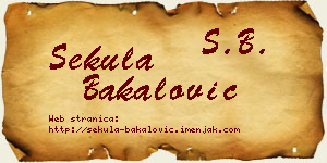 Sekula Bakalović vizit kartica